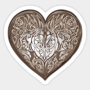 Elegant Tribal Heart Design No. 700 Sticker